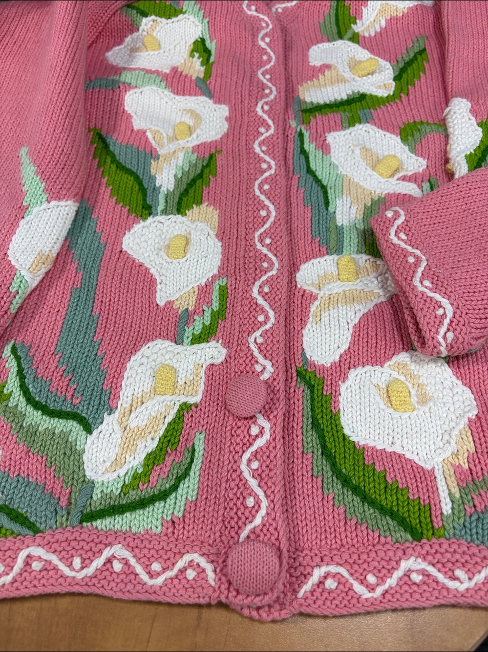 Cottage core embroidered Cardigan sweater - Picture 3 of 5